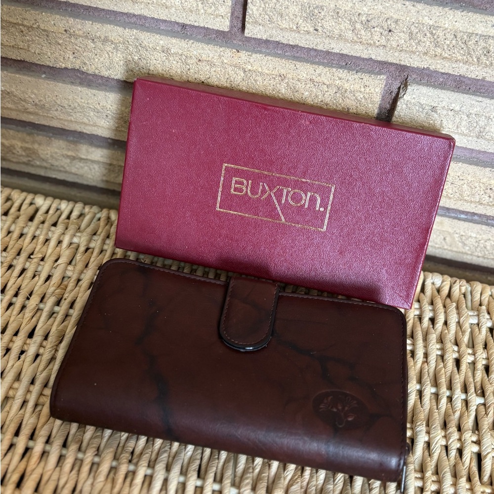 80's Dark Brown Buxton Leather Wallet - Unisex Wallet - Brown Leather Wallet